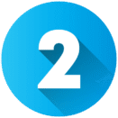 numero dois na cor branca dentro de um circulo azul