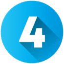 numero quatro na cor branca dentro de um circulo azul